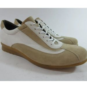 Durea White/Tan Suede Orthopedic Walking Shoes Sz UK 8.5 US 10.5 E Narrow